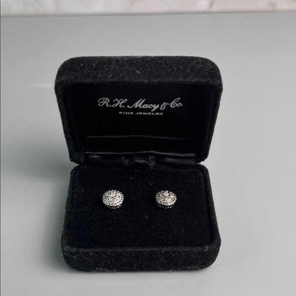 R. H. Macy's & Co Jewelry - R.H. Macy & Co. Bridge Diamond 1/10 CTW Sterling Silver Stud Earrings NWT